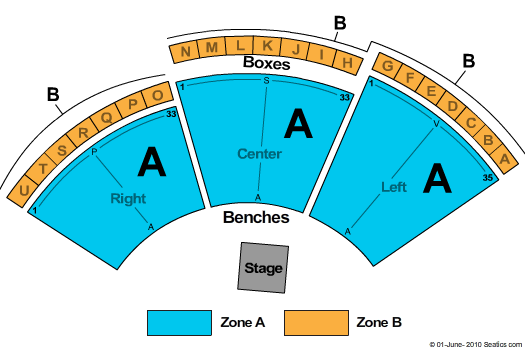 Weesner Family Amphitheater End Stage Zone Seating Chart
